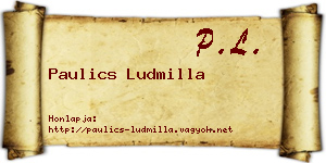 Paulics Ludmilla névjegykártya